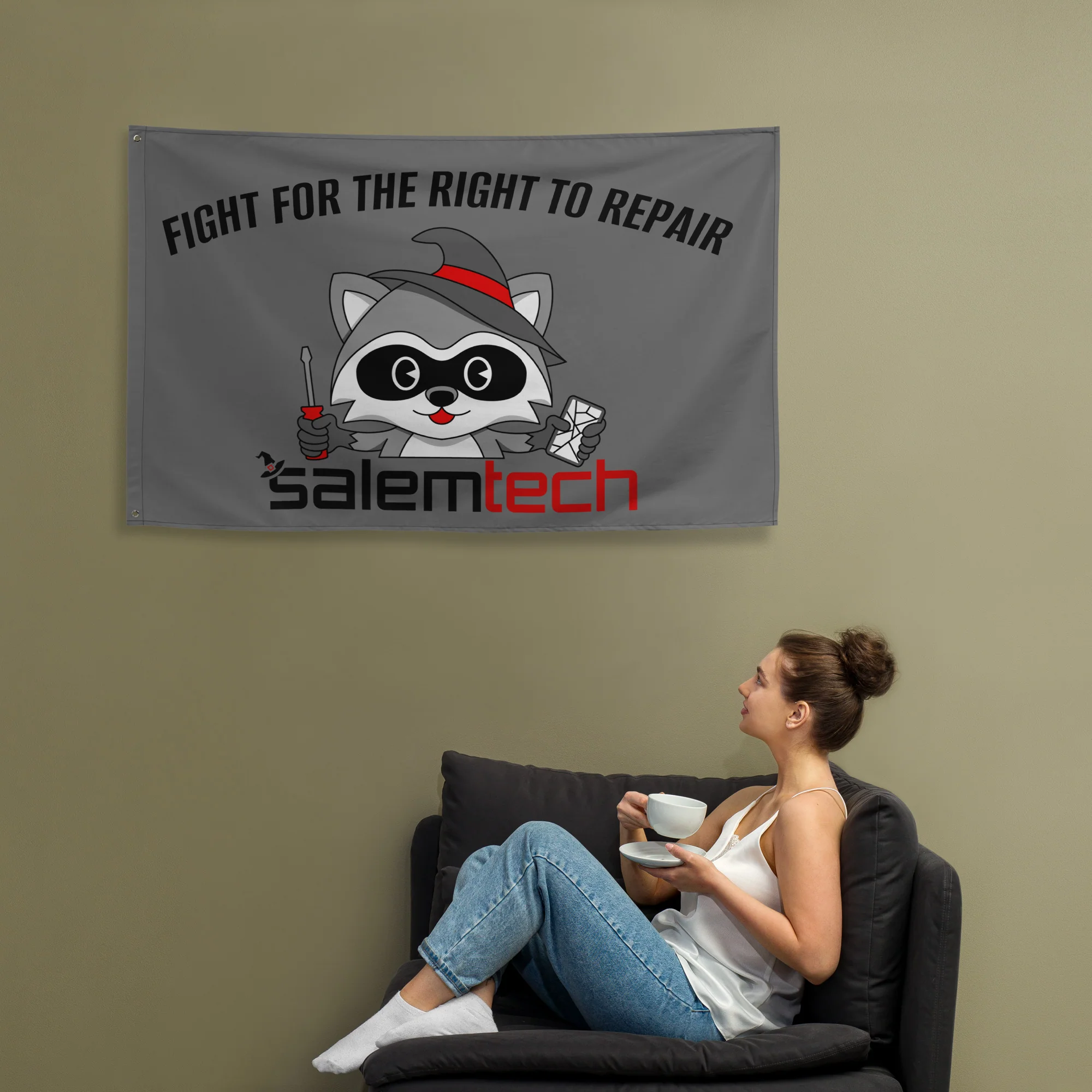 Salem the Raccoon Repair Flag
